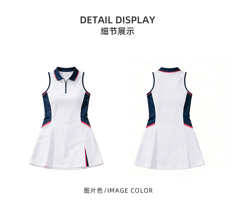 Sleeveless Zip Tennis Dress,MY SHOP,Sleeveless Zip Tennis Dress