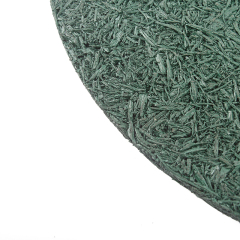 Green large rubber mulch tree ring for park environmental beautification.