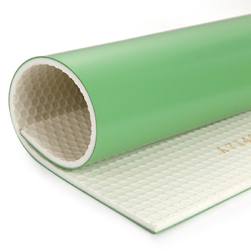 Close-up of the high-density PVC foam buffer layer for impact protection.