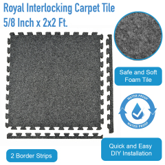 Lightweight waterproof interlocking carpet tiles suitable for damp areas and easy cleaning.
