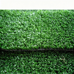 Close-up of jade and lemon green synthetic soccer turf featuring high UV and wear resistance.
