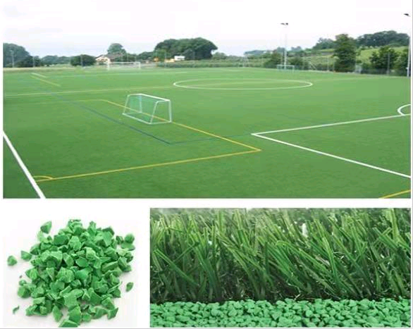 Close-up of non-toxic, eco-friendly multi sport grass with a natural green appearance.