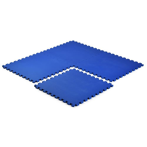 Each premium foam tile includes two border strips for a clean, finished straight edge.