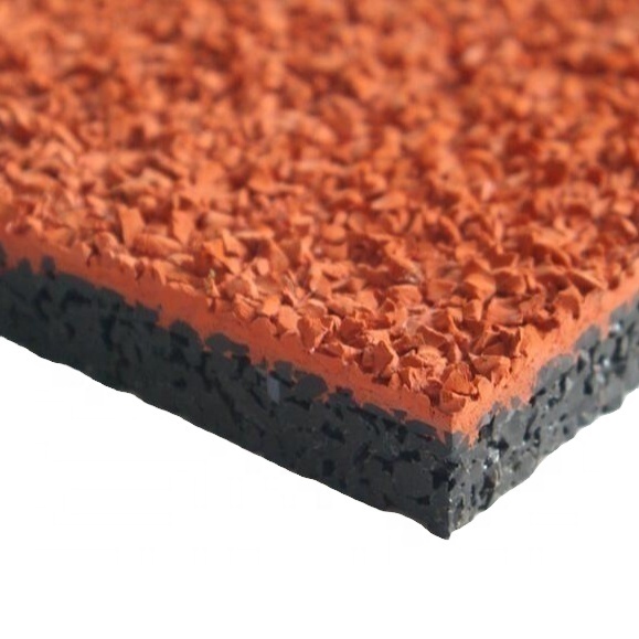 High-density rubber sports floor providing impact protection for indoor gym facilities.