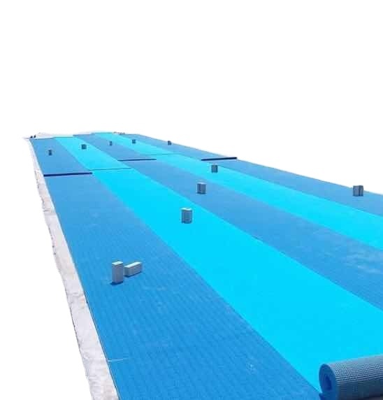 Close-up of a smart running track surface with optional IoT sensors for impact analytics