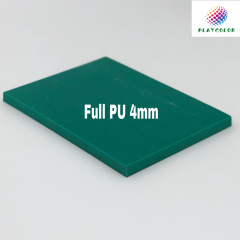 Demonstration of high UV and weather resistance for outdoor PU court flooring.