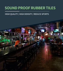 Technical specifications for 50mm thick sound proof rubber tiles for bars and KTVs.