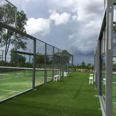 Enhanced UV stability testing on luxury KDK garden turf to prevent color fading.