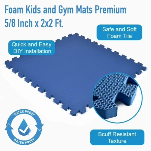 Damp mopping a waterproof premium foam mat for easy maintenance and cleaning.