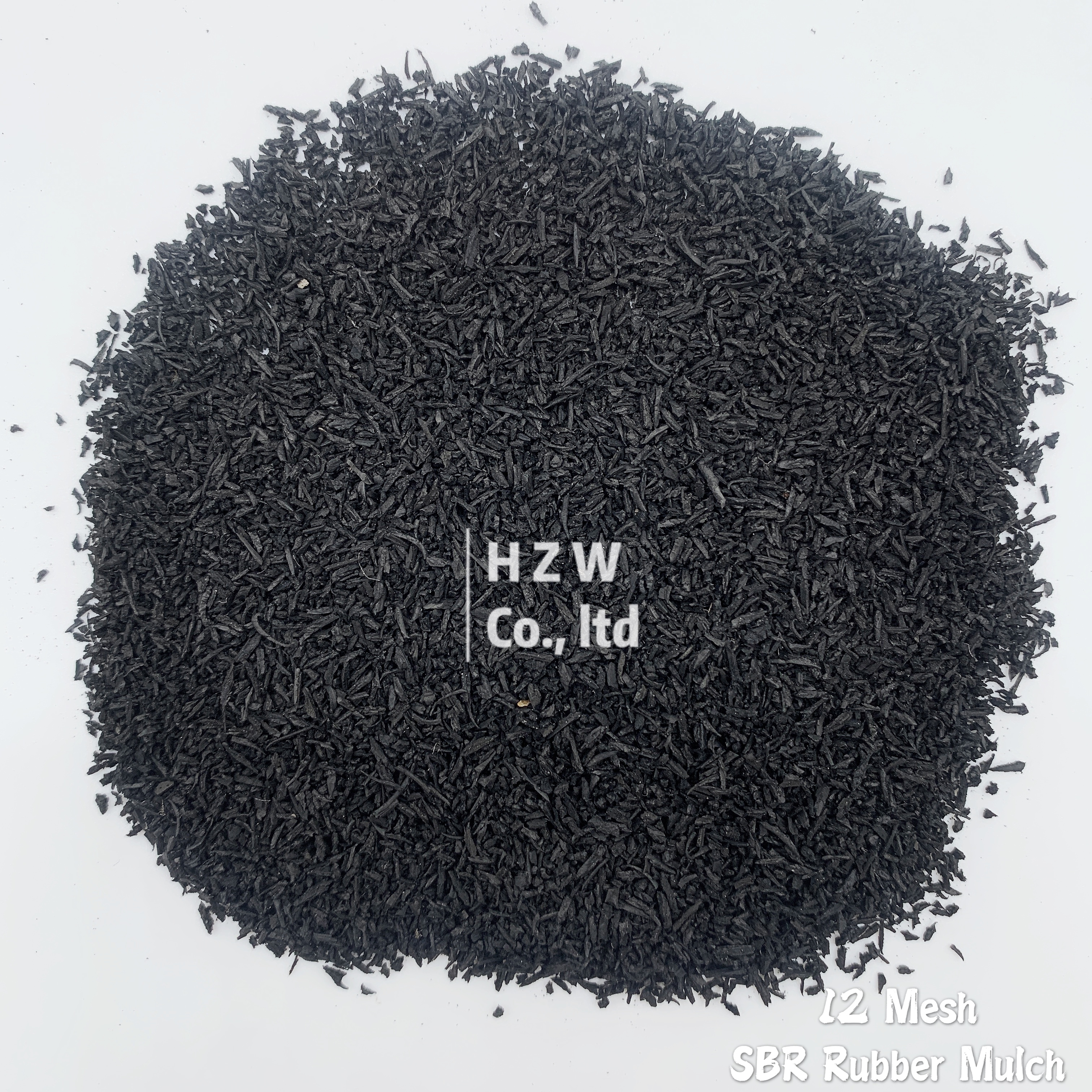 Various color options for eco-friendly SBR rubber mulch used in landscaping.