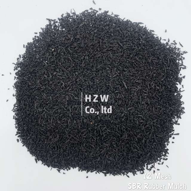 Various color options for eco-friendly SBR rubber mulch used in landscaping.