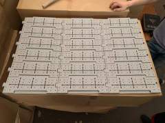 Event flooring tiles assembled in roll shape for easy paving and transport.