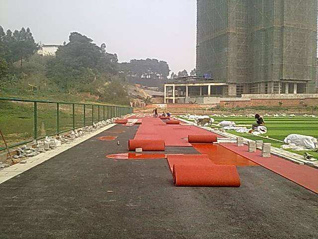 Non-glare and UV-resistant prefabricated sport floor installed in an elite stadium.