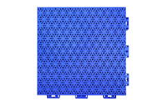 Profile and cross-section view of a 319×319×16mm three-layer reinforced hexagonal PP interlocking playground tile showing the thickened and reinforced upper, intermediate, and lower hexagonal layers, illustrating the three-stage load distribution and impact protection depth for school playground safety surface procurement.