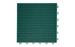 Top-down view of a 305×305×15.8mm double-layer diamond polypropylene interlocking sports tile showing the diamond matte surface pattern, designed for superior multi-directional anti-slip performance on basketball, volleyball, and badminton court surfaces.
