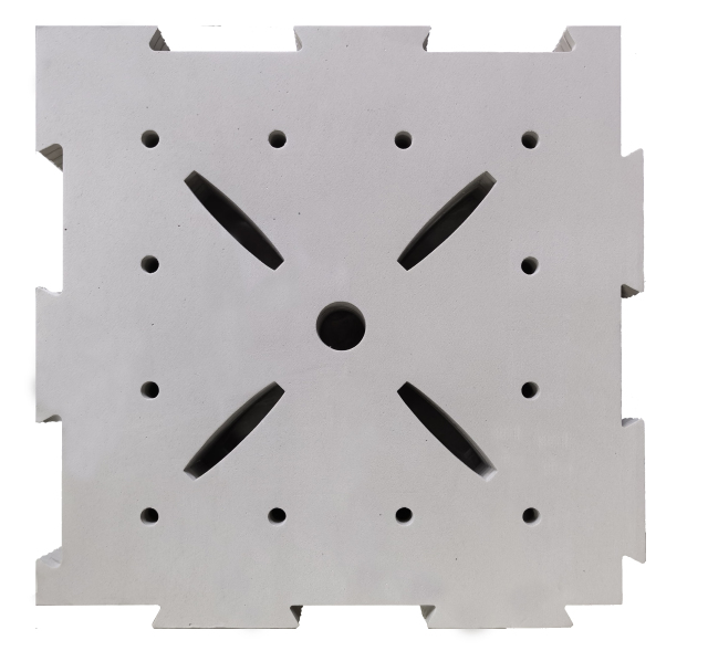 Profile and roll-end view of a 10mm LDPE shock pad for artificial turf showing the closed-cell low-density polyethylene material construction and the shock pad's cross-section thickness, used as a subsurface underlay beneath synthetic turf on football fields, rugby fields, golf courses, and indoor sports facilities with confirmed shock absorption 34.7% per EN 14808 and seepage rate 72000mm/h per EN 12616.