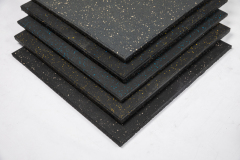 Multi-angle profile comparison of the four ordinary elastic rubber mat base geometry variants — flat bottom, fluted buttons, concealed buckles, and chocolate shapes — showing structural differences for sub-floor load distribution, drainage, joint integration, and grip contact applications.