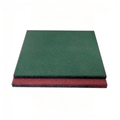 Single outdoor rubber tile 500x500mm showing surface texture and thickness profile