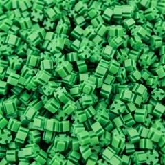 Close-up of TPE granules used as artificial turf infill material