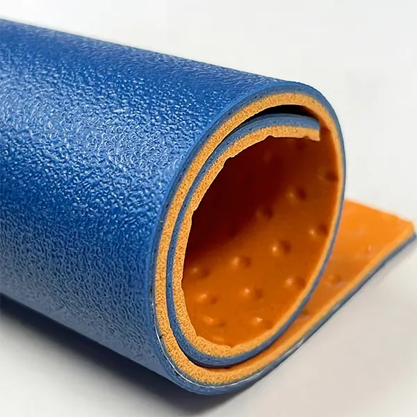 Outdoor PVC pickleball court material roll with PUR coating surface
