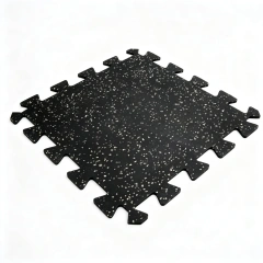 Composite elastic rubber floor mat with interlocking edge design for gym flooring