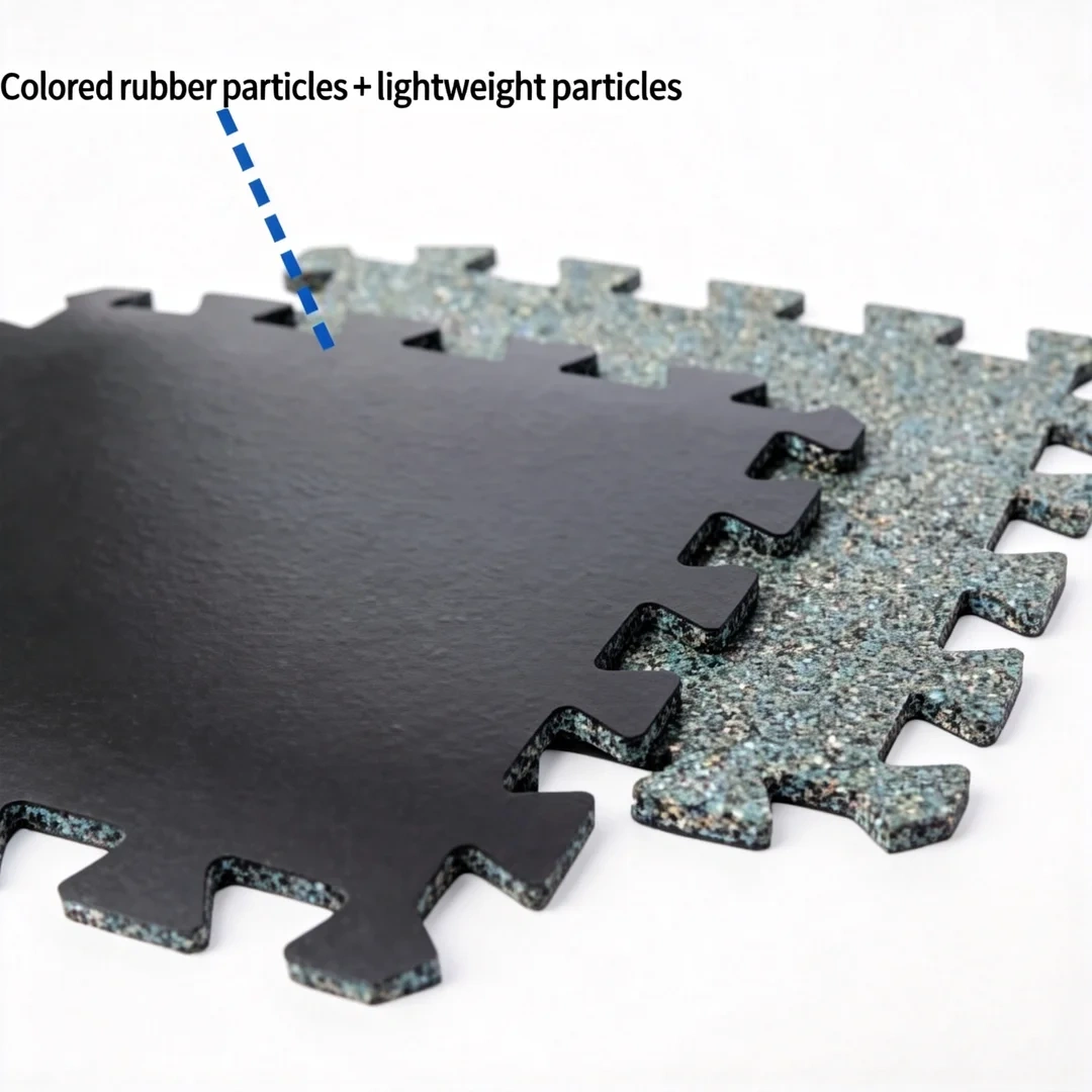 Lightweight composite elastic rubber floor mat for gym flooring