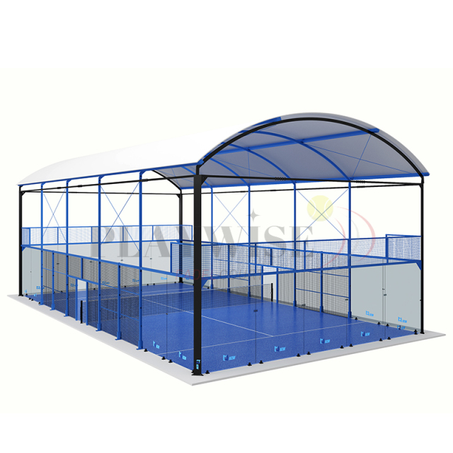 H007R Full Set Panoramic Padel Court with Simple Protective Roof - Premium Outdoor Solution,PLAY WISE,H007R Full Set Panoramic Padel Court with Simple Protective Roof - Premium Outdoor Solution