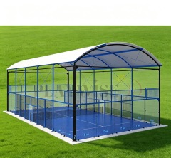 H007R Full Set Panoramic Padel Court with Simple Protective Roof - Premium Outdoor Solution,PLAY WISE,H007R Full Set Panoramic Padel Court with Simple Protective Roof - Premium Outdoor Solution