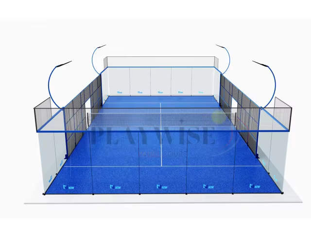 WPT Standard Panoramic Padel Court - Full View Cornerless Design for Professional Tournaments,PLAY WISE,WPT Standard Panoramic Padel Court - Full View Cornerless Design for Professional Tournaments