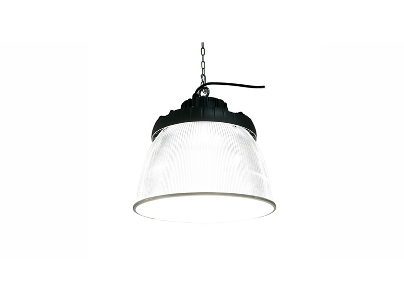 HDL-200W LED sports and athletic field lighting fixture, front view, die-casting molded lamp body with electrostatic powder spraying plasticization finish, PC lens visible, designed for stadium pole and mast mounting.