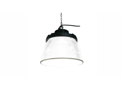 HDL-200W LED sports and athletic field lighting fixture, front view, die-casting molded lamp body with electrostatic powder spraying plasticization finish, PC lens visible, designed for stadium pole and mast mounting.