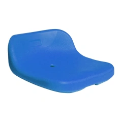 Close-up detail of HDPE 5502 blow molded stadium seat surface showing material texture, anti-UV treated polymer finish, and structural wall thickness at seat edge