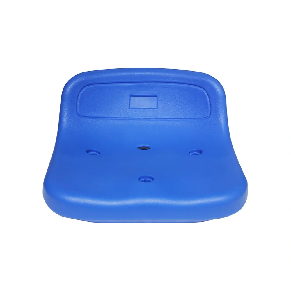Chang-L HDPE hollow blow molded stadium seat W410×D420×H170mm front view showing stress-free twin-wall shell profile, consistent wall thickness geometry, and seat face finish manufactured from Saudi Arabia BN HDPE 5502