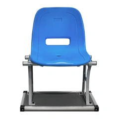 Eco-H HDPE blow molded stadium seat W480×D540×H415mm front view showing full-backrest hollow blow molded shell profile, seat face geometry, and color finish manufactured from Saudi Arabia BN HDPE 5502
