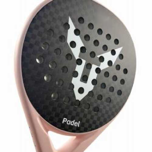 Close-up cross-section cutout view of Padel Racket 12K Carbon Fiber mapping the structural carbon fiber face matrix transition to the internal premium EVA core dampening layer.