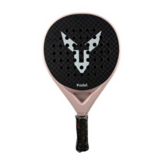 Complete direct front profile view of Padel Racket 12K Carbon Fiber highlighting the geometric frame form, 445-455mm length boundary, water transfer printed face design, and ergonomic PU grip handle interface.