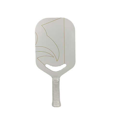 Complete geometric perspective of Edgeless Pickleball Paddle showcasing the seamless unrimmed face plate, 422mm elongated length frame, molded Edgeless guard, and custom grip handle interface.