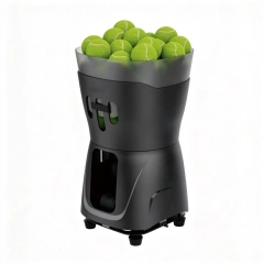 Portable Tennis Ball Machine front view with compact ABS and metal structure