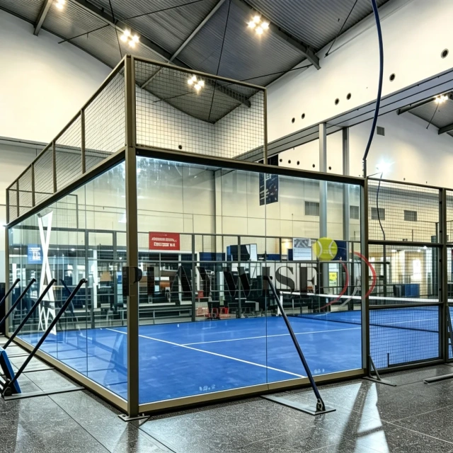 FIP Panoramic Padel Court H011 with tempered glass and steel structure
