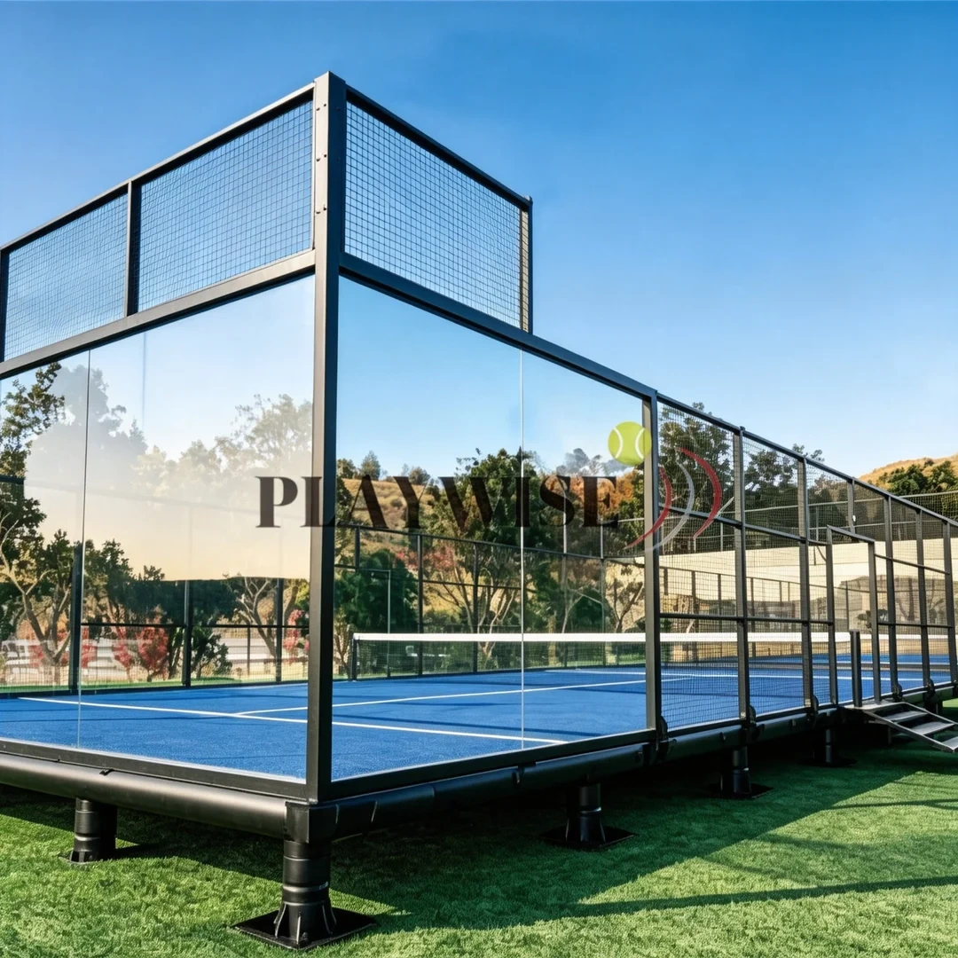 Float Panoramic Padel Court H012 with tempered glass and steel structure
