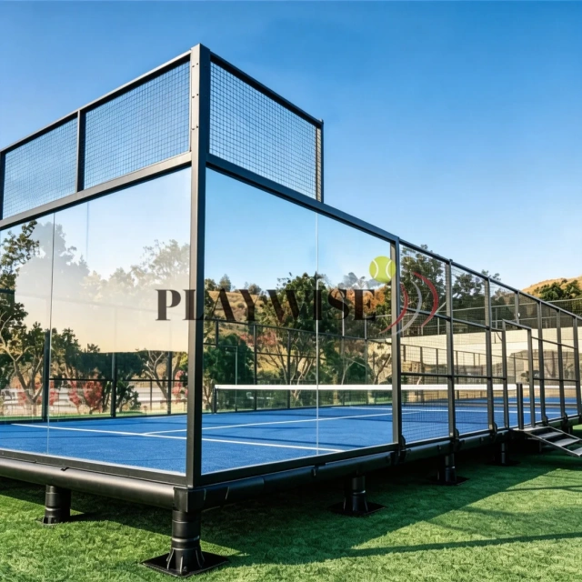 Float Panoramic Padel Court H012 with tempered glass and steel structure