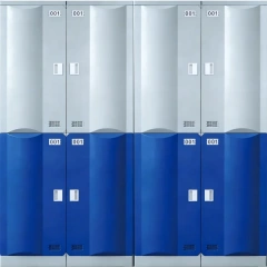 Double-door wardrobe lockers installed in a commercial gym changing room