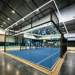 Laser Steel Panoramic Padel Court H013 complete commercial court installation with tempered glass and steel structure