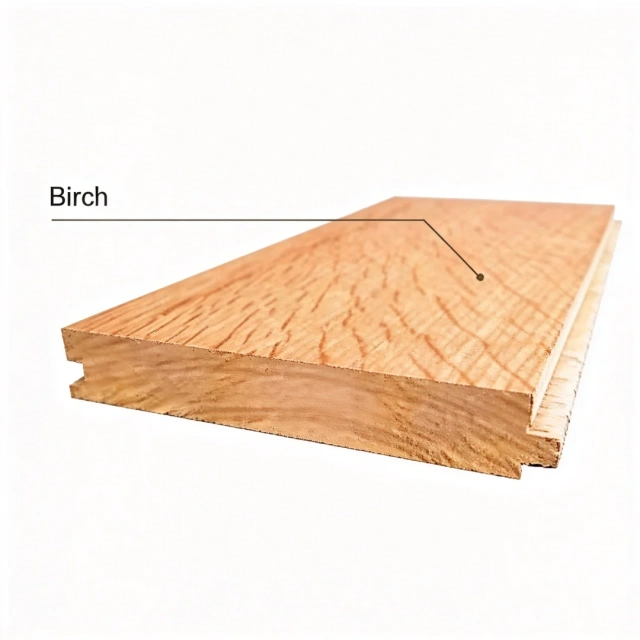 Indoor basketball court with engineered wood flooring surface