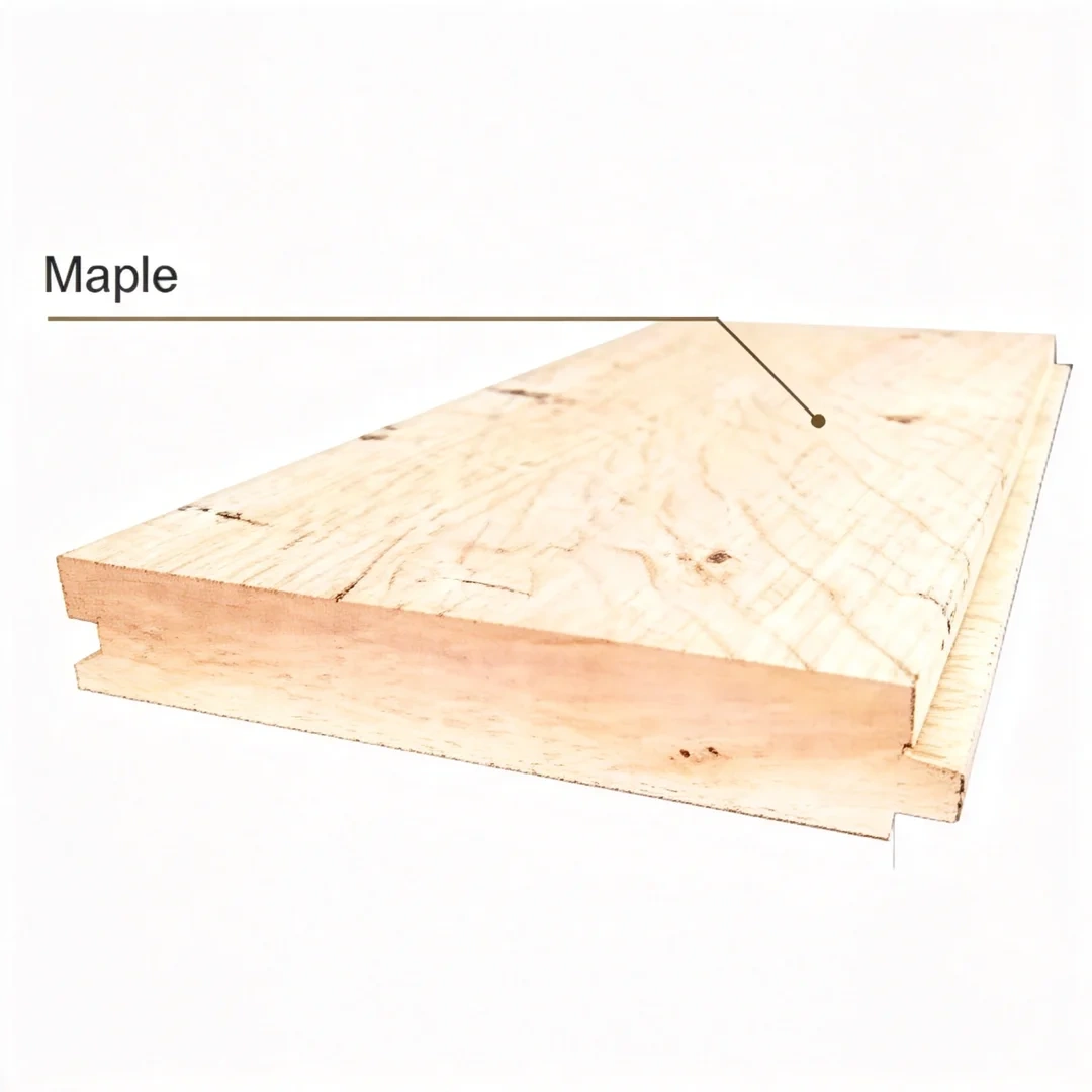 Engineered wood sports flooring system for basketball court applications