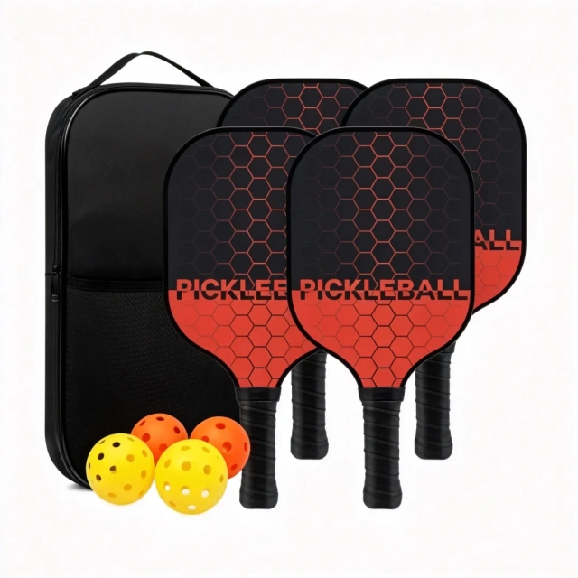 Back view of fiberglass pickleball paddle for training and recreational use