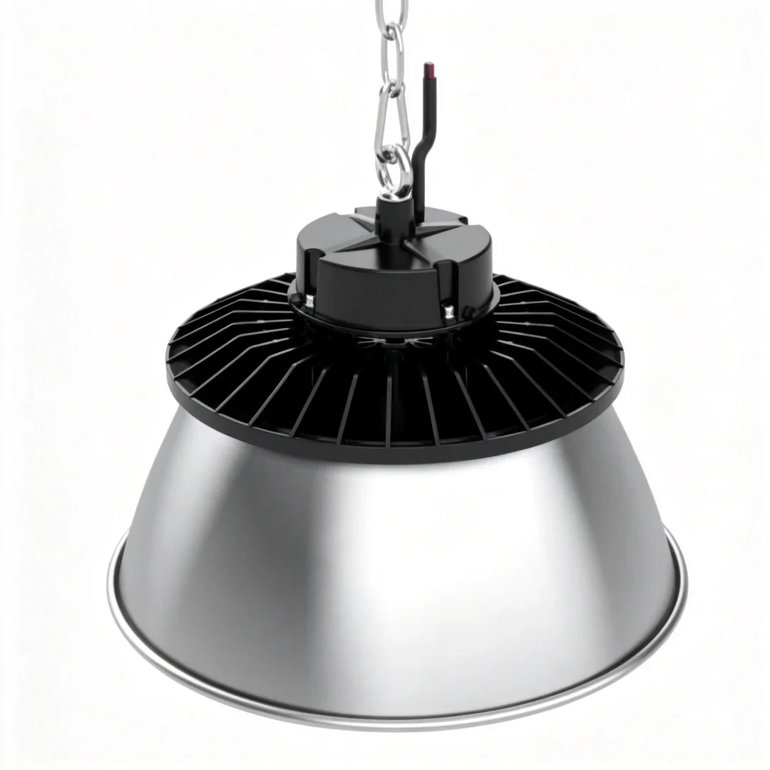 LED high-bay light fixture for sports arenas with anti-glare optical design