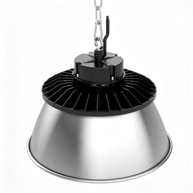 LED high-bay light fixture for sports arenas with anti-glare optical design