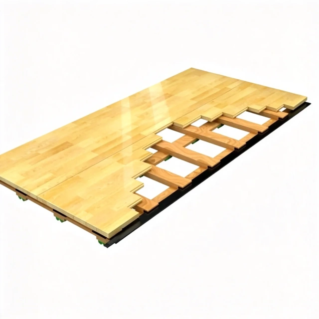 Swift portable basketball court flooring system installed for indoor sports events