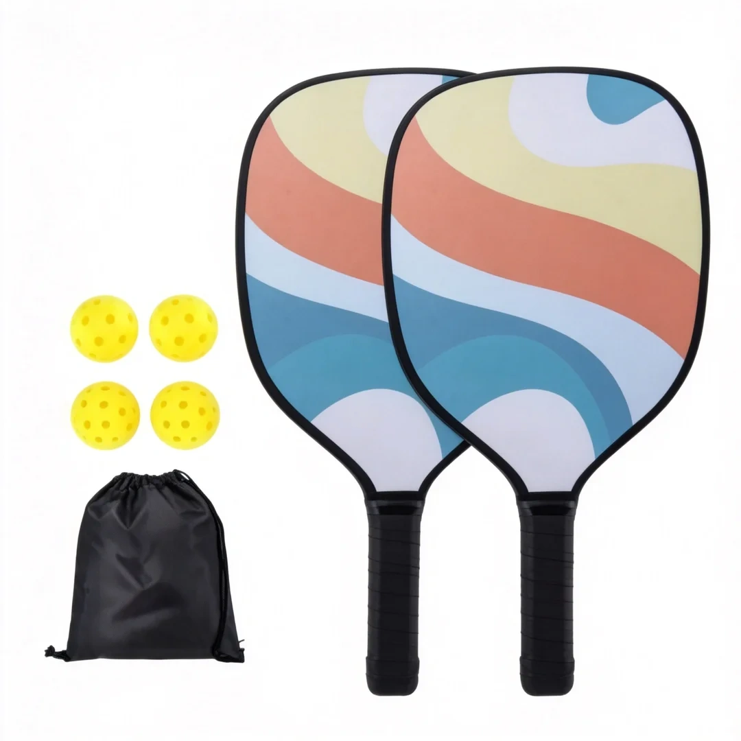 Wooden pickleball paddle thickness options display